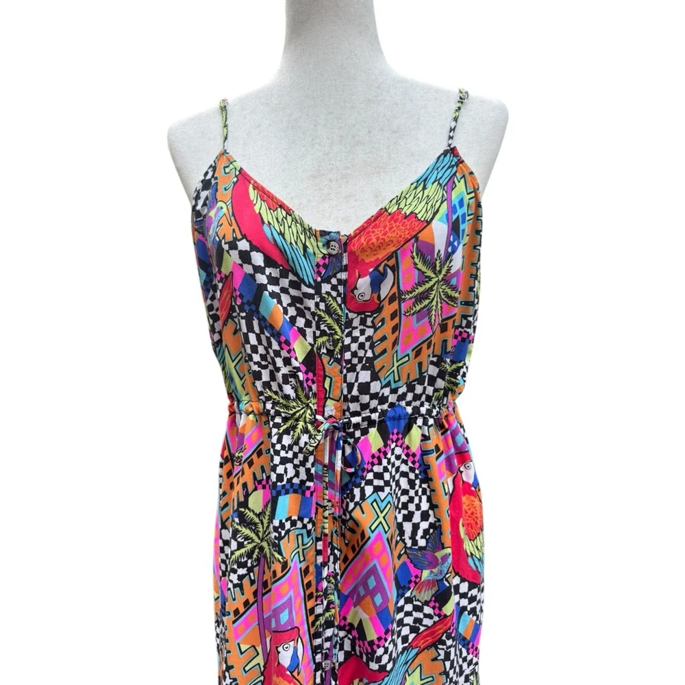 Mara Hoffman Swim Collection Parrot Print Midi Dress Size M – Tropical Festival - Picture 5 of 12